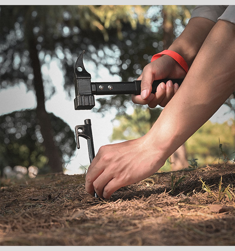 户外野营多功能榔头逃生安全锤子铸钢锤天幕帐篷登山锤地钉锤头