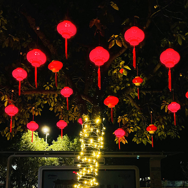 led发光红灯笼户外防水新年过年节日装饰灯元旦春节街道亮化挂树