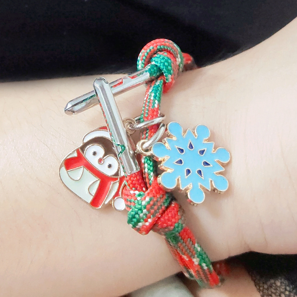 时尚个性情侣圣诞手链 圣诞礼物送情侣首饰 可爱企鹅圣诞老人手环