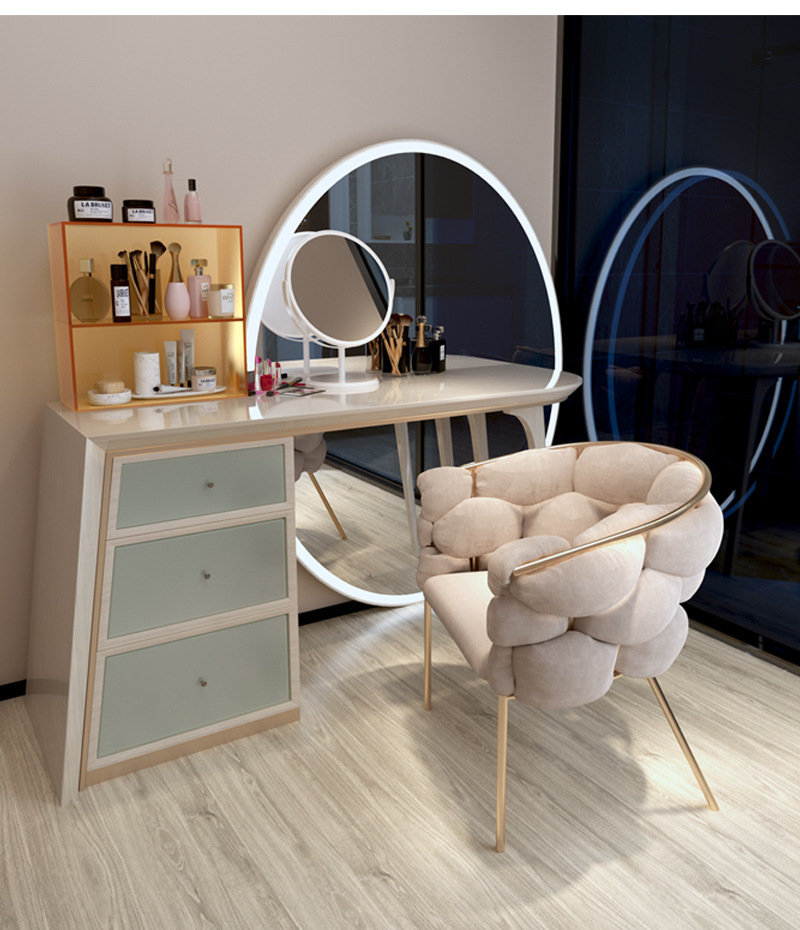 网红影楼梳妆台带灯培训学校化妆桌理发店婚纱美容院彩妆桌化妆台