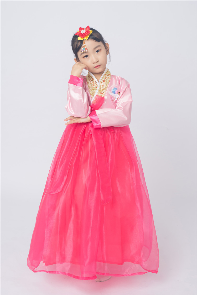 韩国儿童韩服礼服公主裙民族朝鲜族服装古装演出服女童舞台表演服