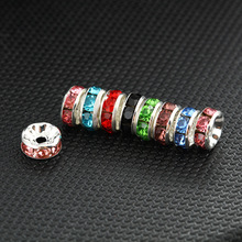 彩色水钻圈电镀镶彩钻车轮珠圆珠隔片隔珠隔钻 DIY串珠饰品配件