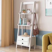 实木书架简易厨房卫生间梯形置物架落地客厅花架卧室床头储物柜