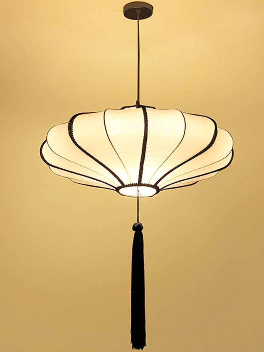 中国风新中式布艺吊灯复古客厅茶室餐厅火锅店茶楼日式古典灯笼灯