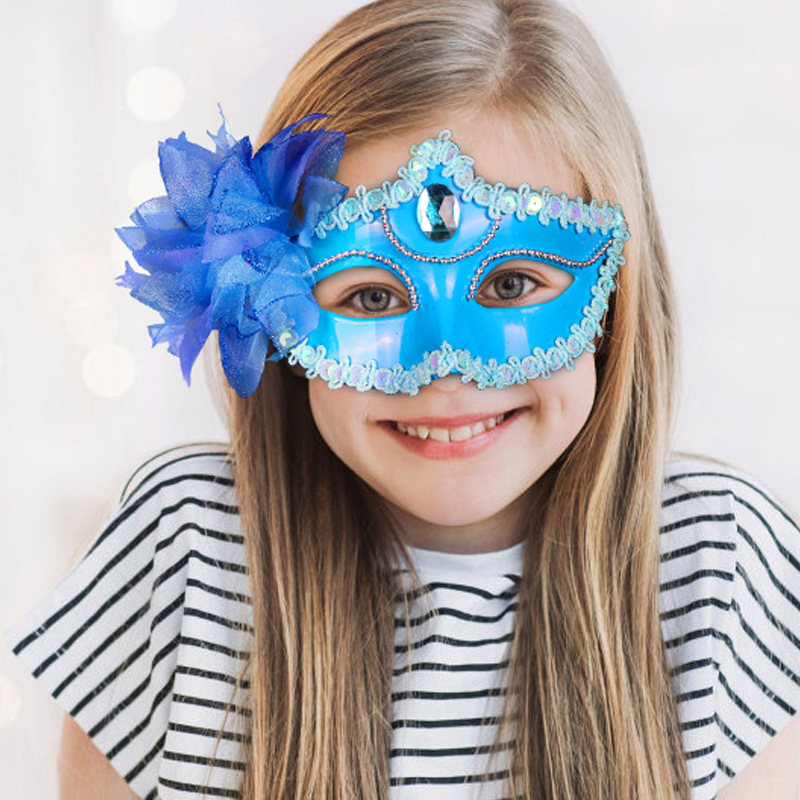 元旦新年化妆舞会面具女半脸晚会公主可爱儿童女童表演演出道具