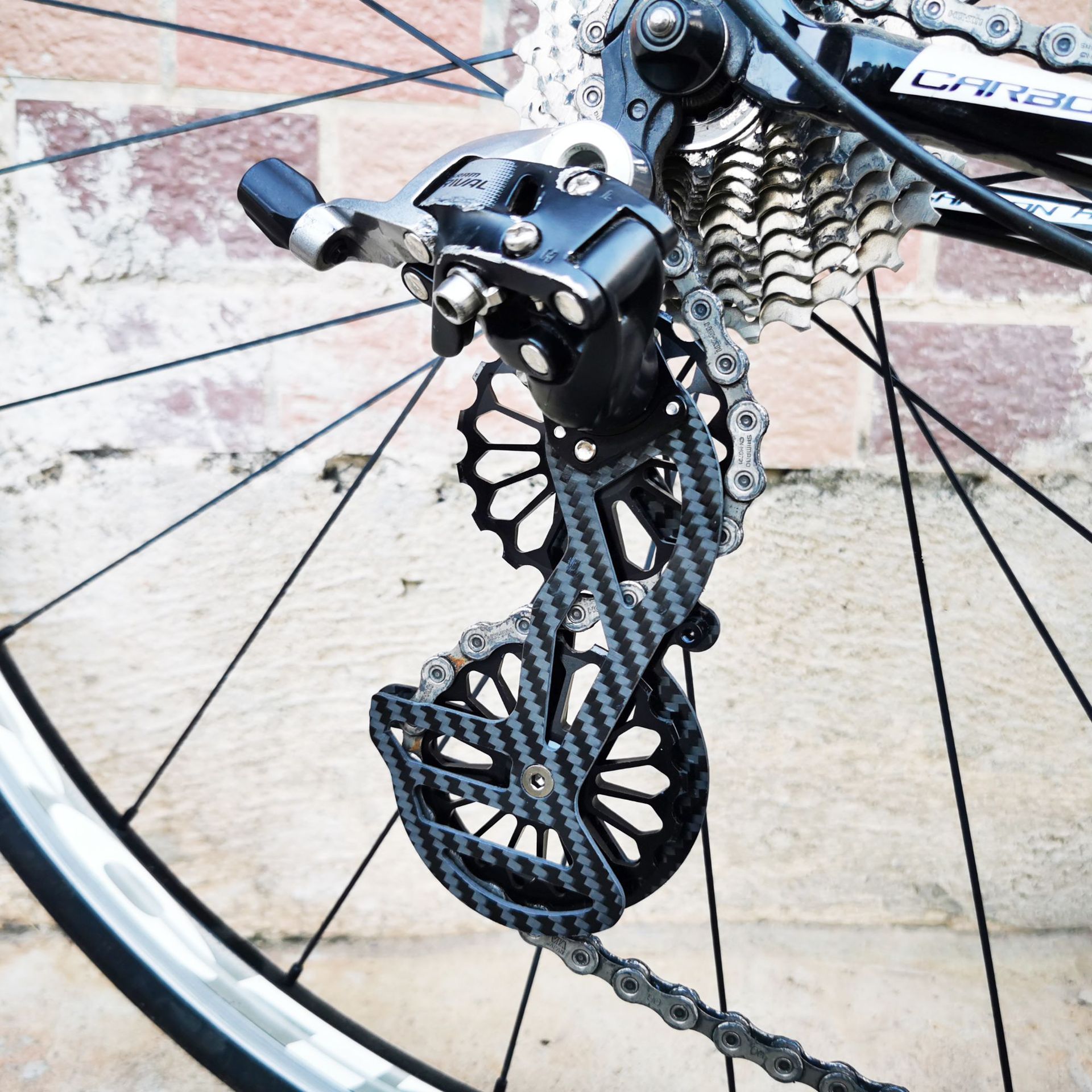 公路自行车后拨导腿碳纤维陶瓷轴承后拨导轮导腿shiman0 sra速联m