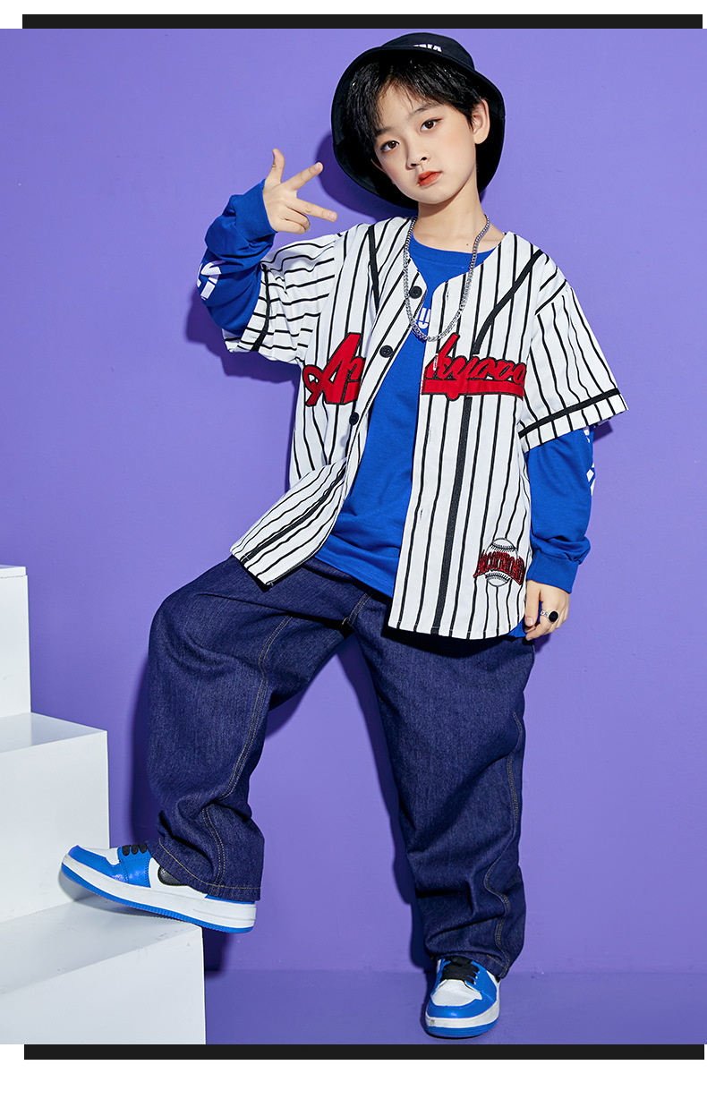 男童街舞潮装儿童街舞套装少儿街舞服装hiphop演出服棒球卫衣男女
