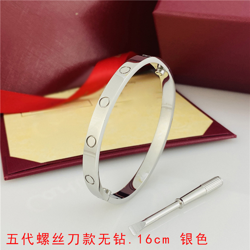 Factory Direct Sales Khaki Bracelet Five-Generation Titanium Steel Screwdriver Bracelet Non-Fading 18K Couple Bracelet in Stock Wholesale