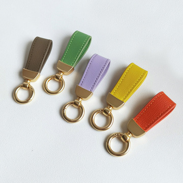 长款法式羊皮汽车钥匙扣女真皮挂件情侣高档钥匙圈链可爱皮绳挂饰