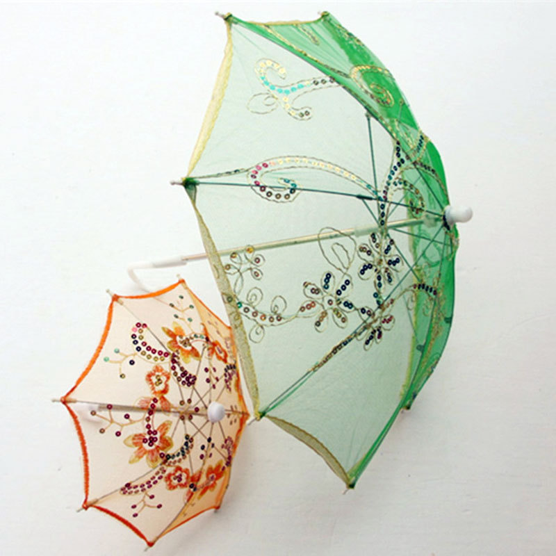 绣花彩片工艺伞 旅游工艺伞 家居装饰伞 小蕾丝伞 景区纪念品批发