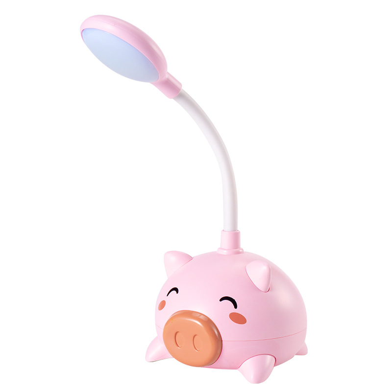 Cartoon Cute Pig Led Charging Small Night Lamp Stay Cute Nose Pig USB Rechargeable Desk Lamp Student Children's Desk Study Light