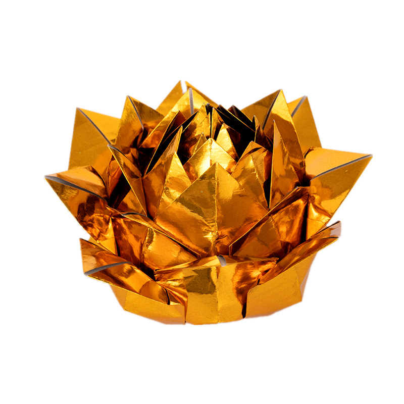 纯手工九品莲花金莲花 彩莲花银莲花元宝纸七彩纸15厘米成品发货