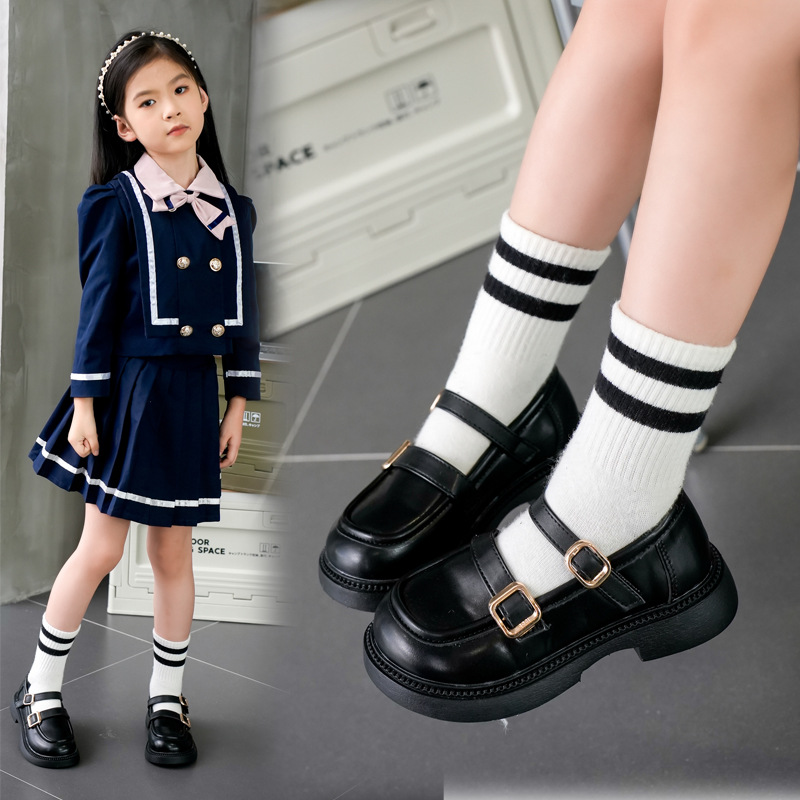 girls‘ leather shoes 2024 new autumn baby princess shoes children‘s shoes loafers british style single-layer shoes yf-836