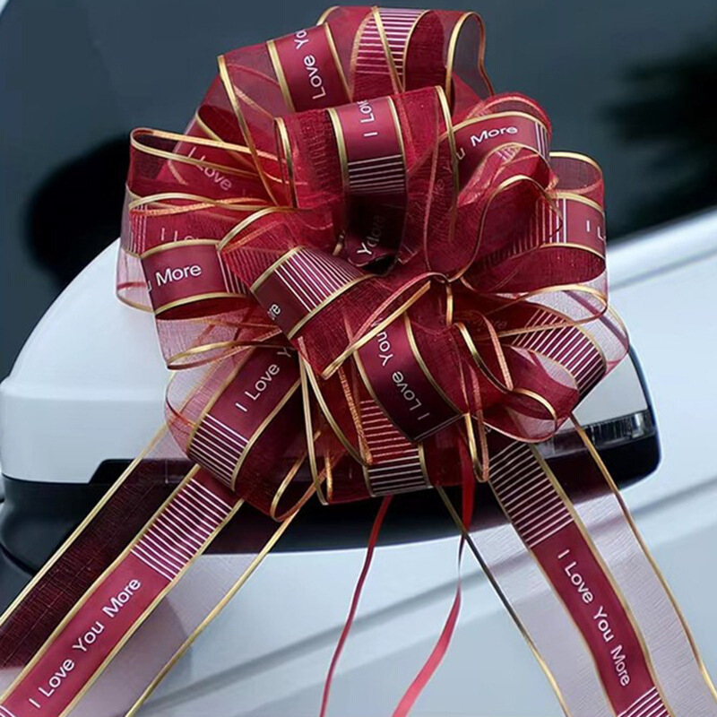 Wedding Car Latte Art Team Decoration Supplies Wedding Room Layout Bow Wedding Vice Car Car Ribbon Handmade Flower