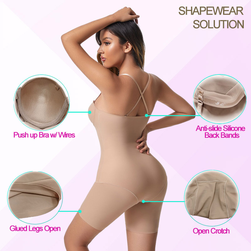 Cross-Border Women's Body Shaping Seamless Sticky High-End Corset with Bra Slim Sheath Flat Leg Jumpsuit Belly and Waist Shaping