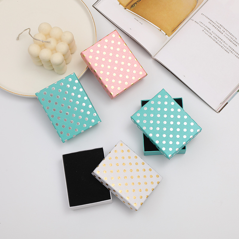 New Jewelry Box Jewelry Gift Box Jewelry Box Ring Polka Dot High-End Necklace Box in Stock Wholesale