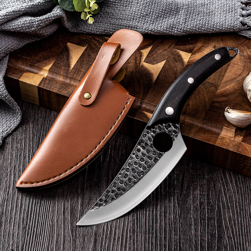 锤纹手工锻打剔骨刀屠宰用刀卖肉刀杀羊分割刀割肉刀杀猪切肉刀