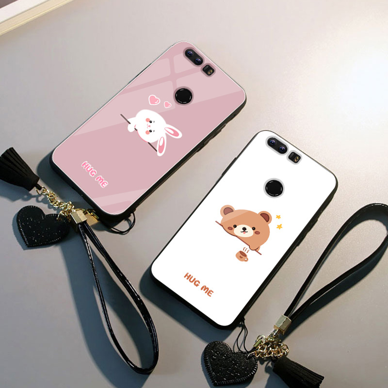 适用于华为荣耀8手机壳钢化玻璃全包防摔honor 8保护套八可爱knt