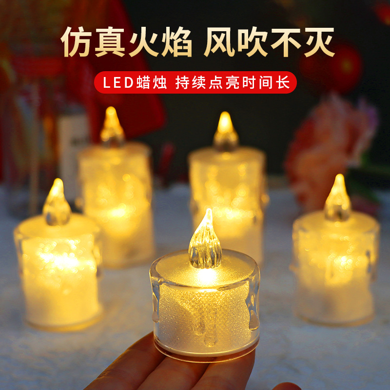 Cross-Border New Arrival LED Electronic Candle Transparent Shell Tealight Luminous Christmas Acrylic Tearful Candle Wholesale