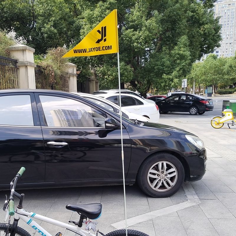 自行车旗夹网布pvc车队旗单车旗玻璃钎维杆旗帜自行车旗