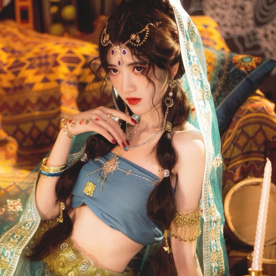 古风汉服纱巾西域公主楼兰敦煌舞蹈拍照写真古装异域民族风情披肩