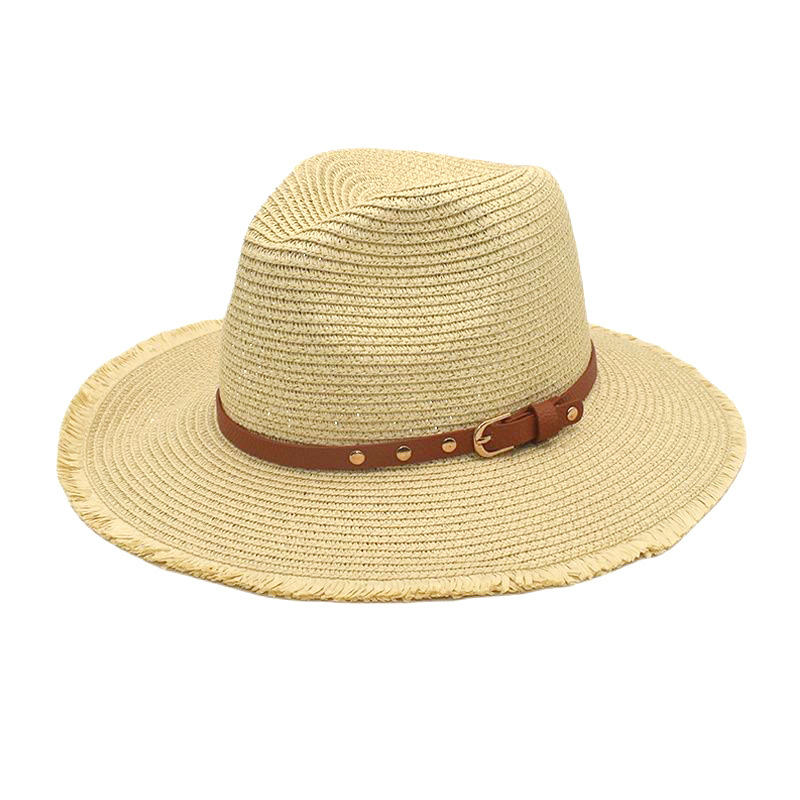 Amazon Summer New Sun Hat Spring and Summer Men's and Women's Outdoor Travel Sun Protection Straw Hat British Straw Hat