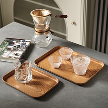 仿木纹托盘长方形水杯茶盘塑料家用餐盘酒店日式小托盘商用果
