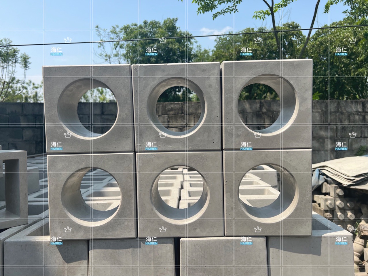 水泥空心砖网红空心构件建砖水泥砖隔断空心水泥砖镂空砖圆孔方孔