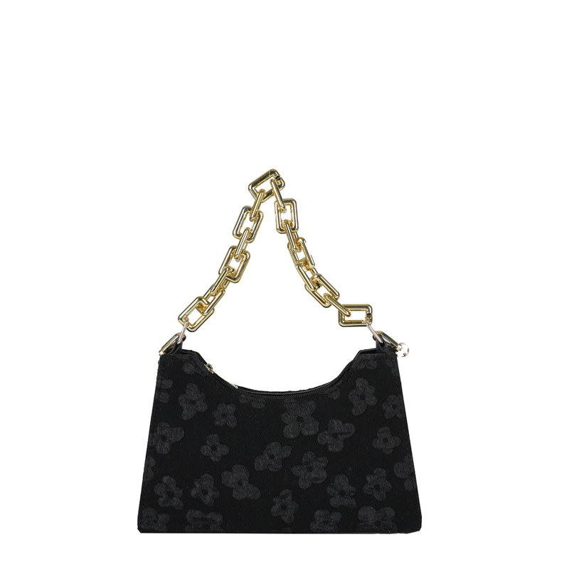 Spring New Simple Underarm Fashion Shoulder Bag 2022 Retro Textured Printed Fashion Chain Shoulder Small Square Bag