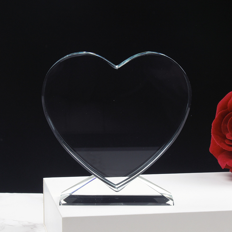 现货水晶爱心摆件情侣照片制作情人节礼物桌面摆件跨境货源可logo
