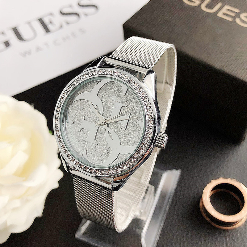 跨境手表女孩手腕网带钻石女表stainless steel watch复古学院风