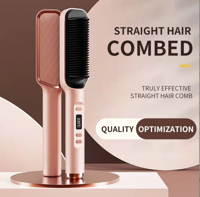 new lazy curling stick straight hair curly hair dual-use splint electric curling comb lcd hair straightener negative ion hair straightener