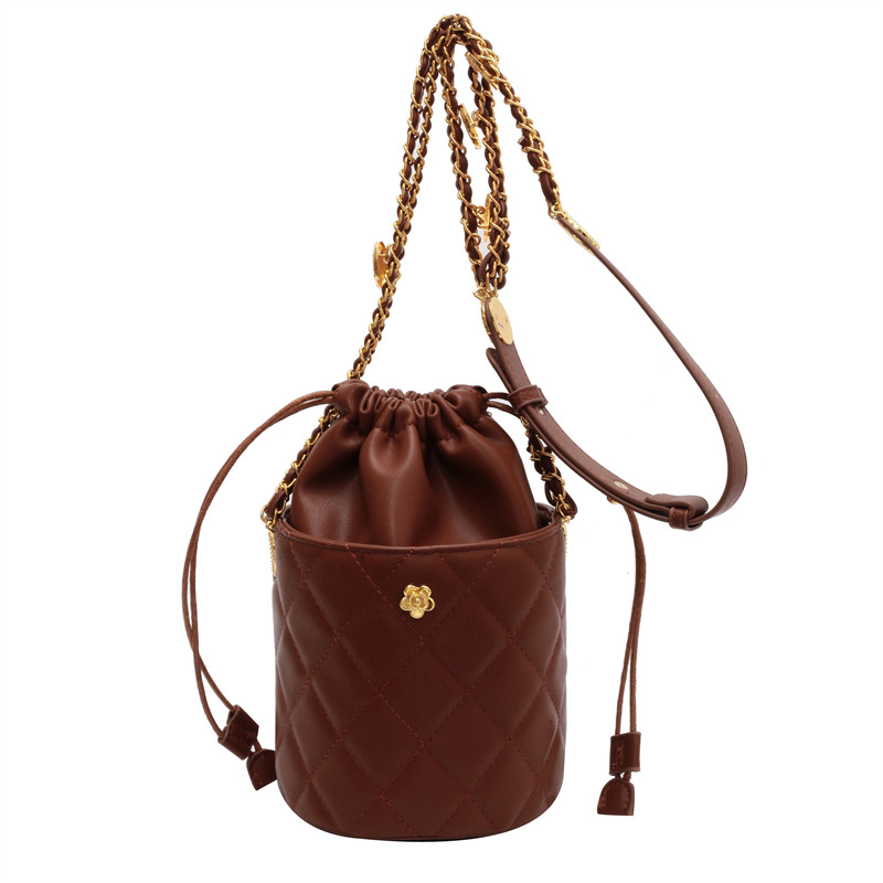 Western Style Rhombus Korean Women Bag 2022 New Chain Messenger Bag Casual Simple Shoulder Bucket Bag