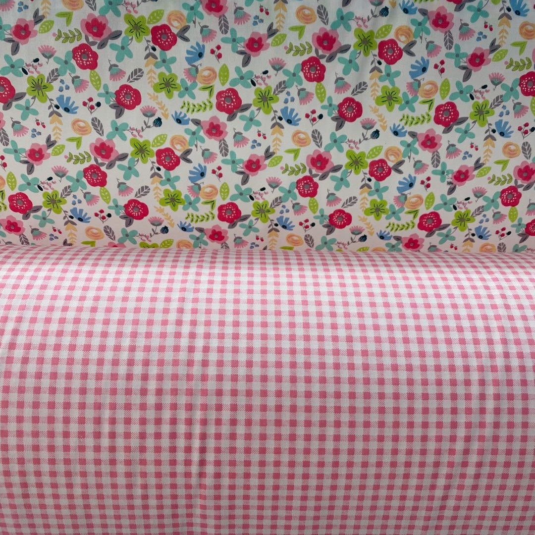 厂家直销133*72斜纹全棉小花布纯棉田园碎花布料夏被布料窄幅小花
