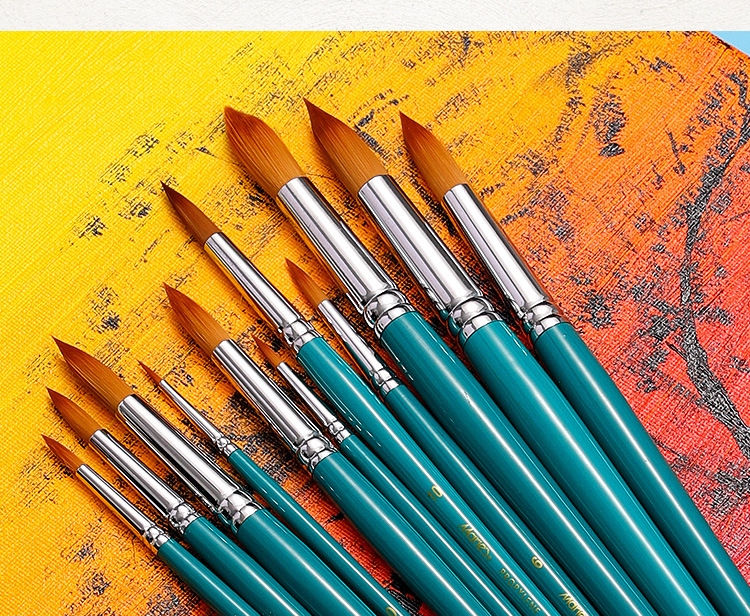 马利丙烯画笔单支水彩画笔美术生专用圆峰尼龙圆头笔刷丙烯颜料笔