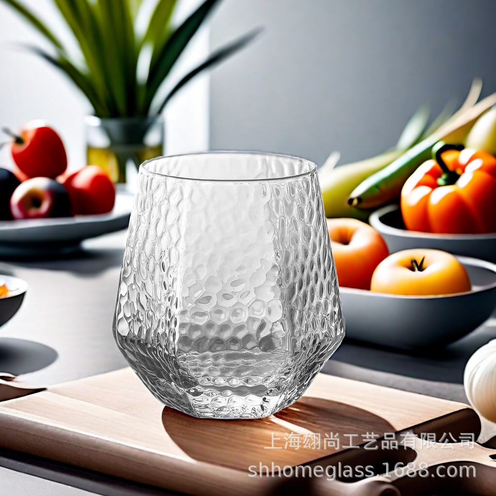 锤纹六棱杯 威士忌酒杯 玻璃杯 机制杯 可加印logo杯子创意设计