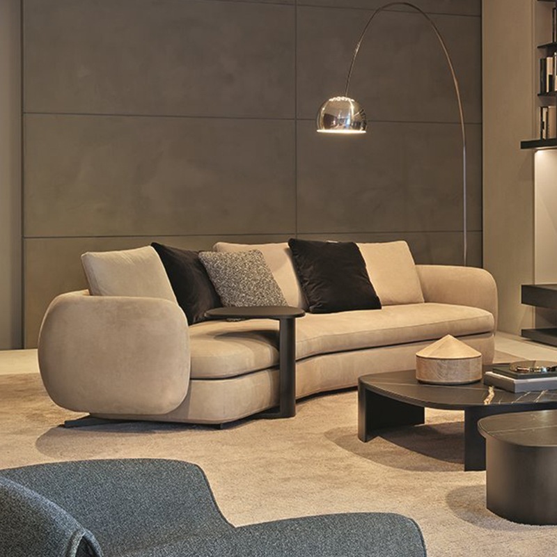 意大利poliform极简布艺沙发客厅组合转角大小户型弧形现代轻奢风