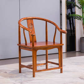 新中式饭店餐椅仿古牛角椅实木靠背椅围椅太师椅酒店凳子家用椅子