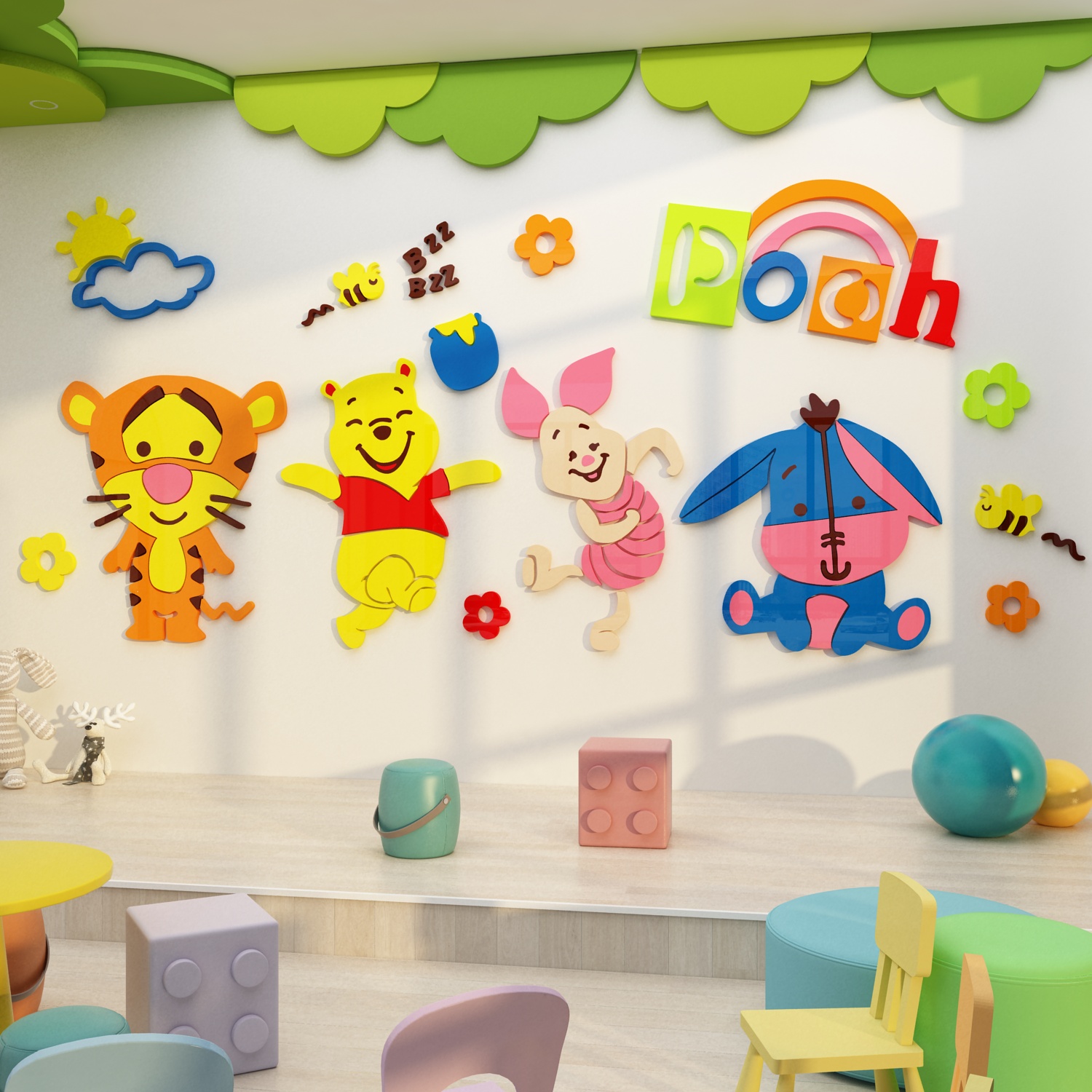 幼儿园环创主题墙成品楼梯走廊环境布置材料早教托管班墙面装饰