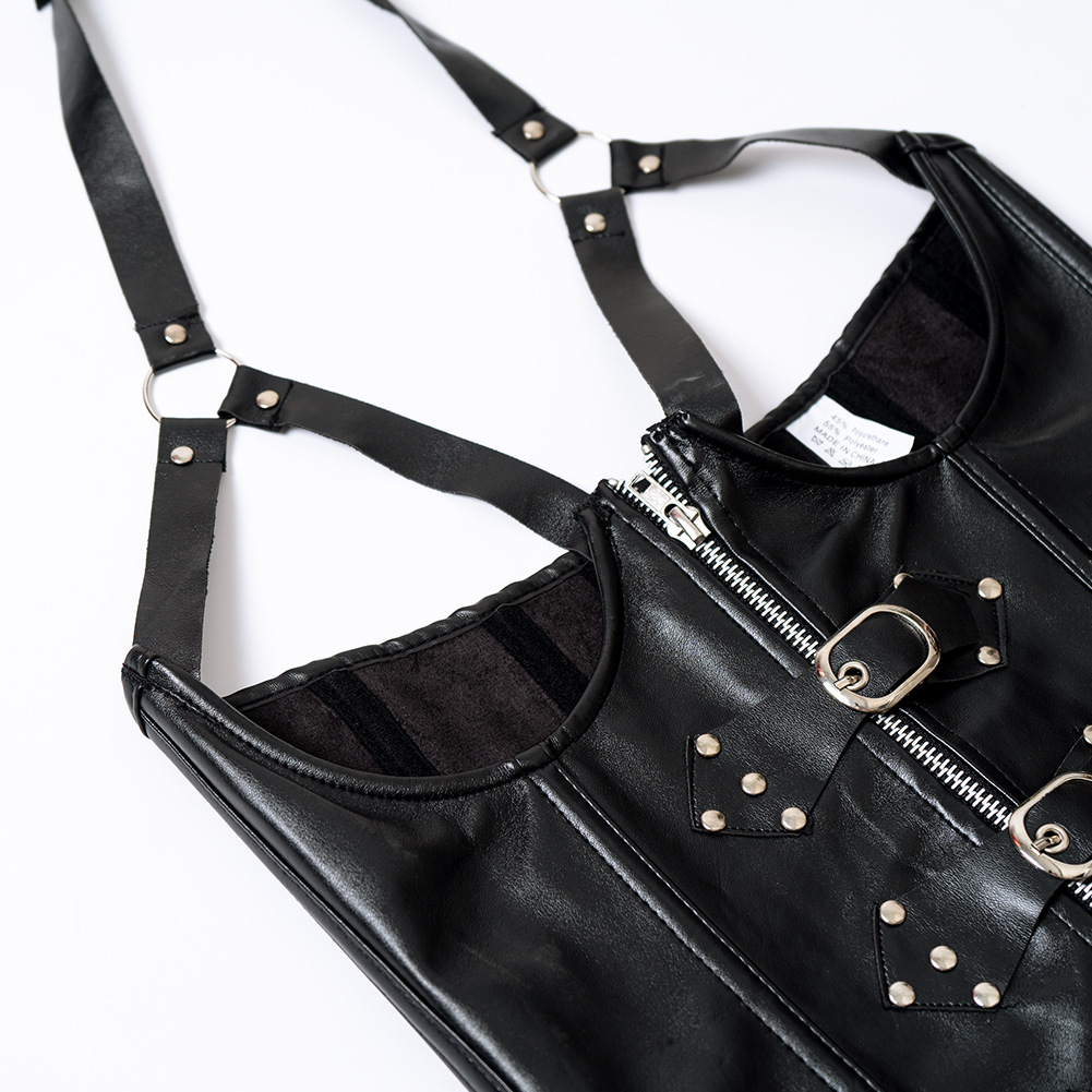 varsbaby 情趣皮衣紧身连体包臀皮革漆皮 制服夜店演出马甲酷诱惑