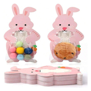 可爱立体卡通动物创意抱着糖果饼干包装袋烘焙袋卡片套装10张/包