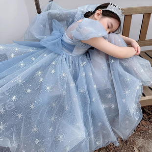 生日宴女童礼服蓬蓬裙花童婚礼小女孩粉色蛋糕裙连衣裙儿童公主裙