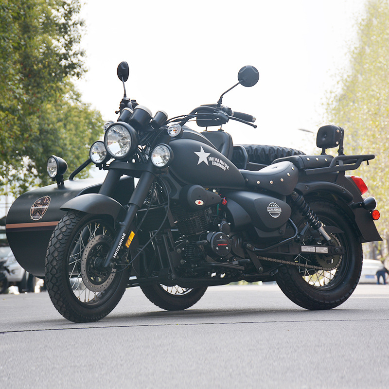 复古偏三轮摩托车海陵250边三轮侉子挎斗艾凡赫侧三轮国四可上牌