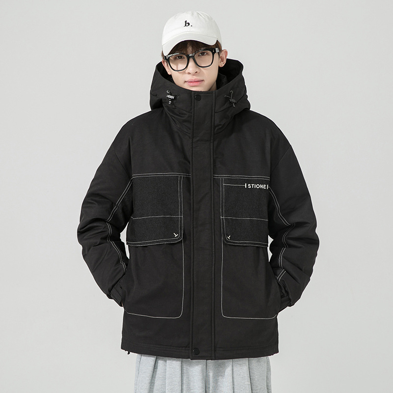 包邮90%白鸭绒羽绒服男款冬季潮牌工装外套保暖加厚白鸭绒羽绒服