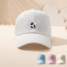春秋款个性韩版流行遮阳棒球帽印刷熊猫棒球帽可爱宽檐防晒棒球帽