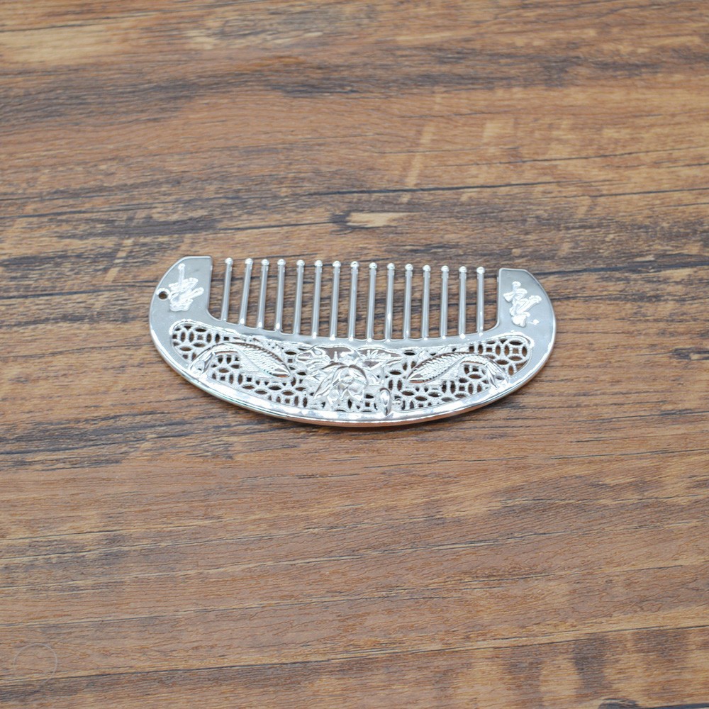 批发定制纯银梳子 足银999梳子头梳发梳 百年好合年年有余