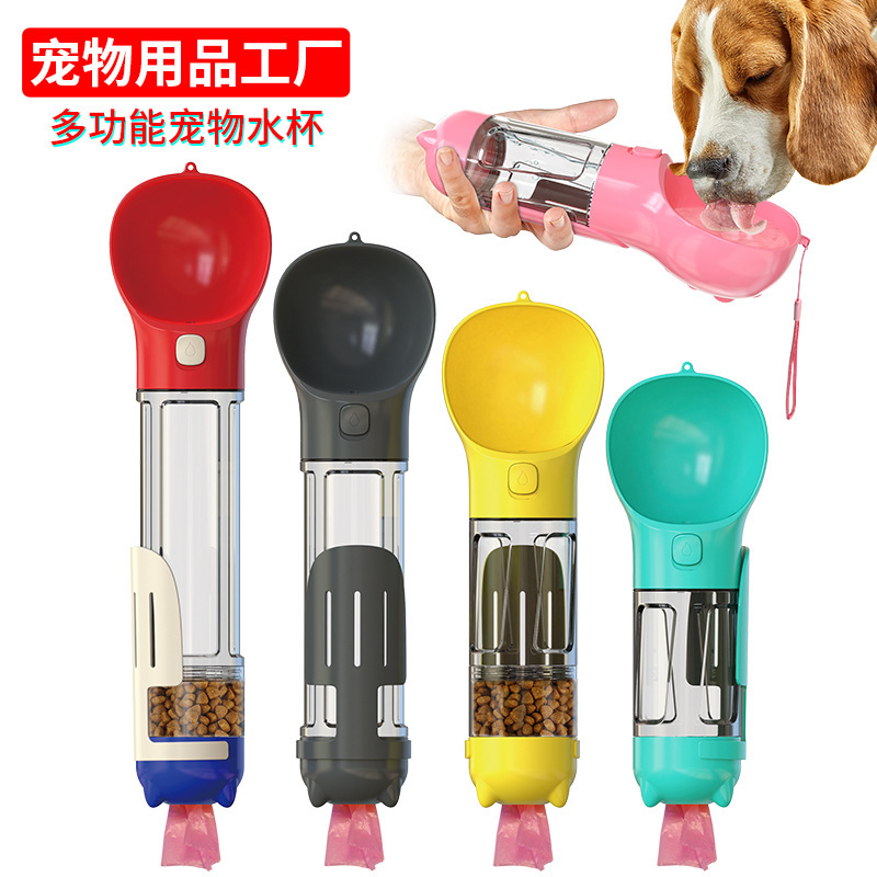 pet boxed water cup outdoor filter drinking cup  drinking bag portable feeding water bowl dog water cup