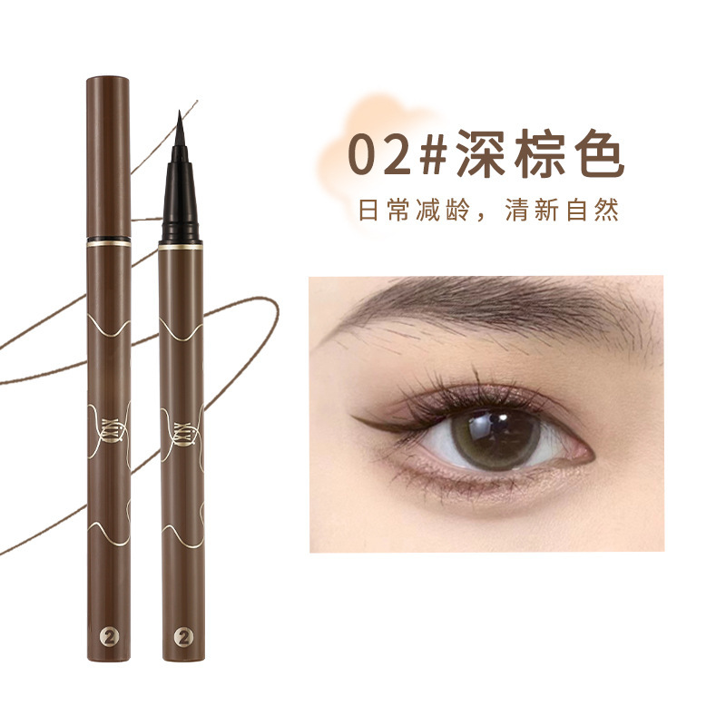 Xixi Slim Description Eyeliner Extremely Fine Long Lasting Waterproof Not Smudge Beginner Eye Shadow Pen Liquid Eyeliner Brown