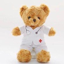 医生护士服泰迪熊公仔毛绒玩具护士制服熊可印logo小熊活动礼品