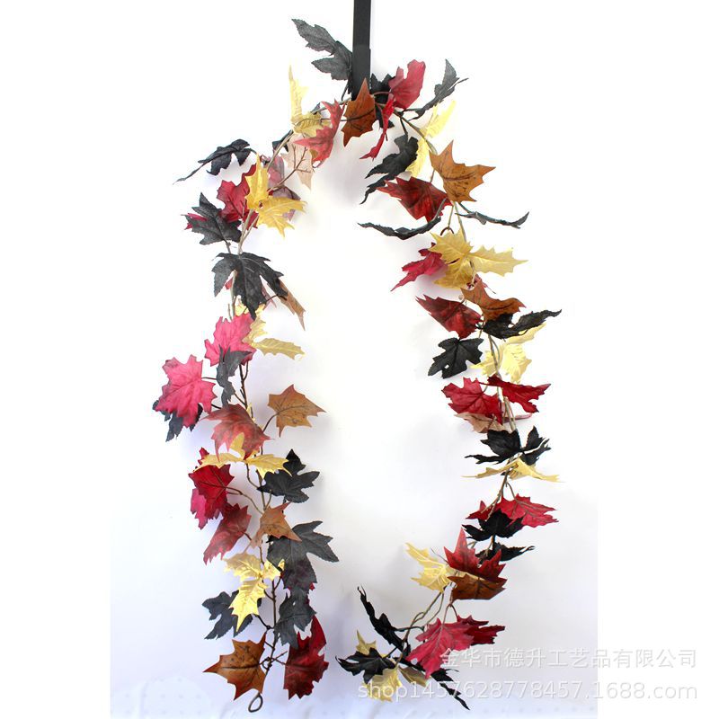 DSEN 2022 New Cross-Border E-Commerce Amazon Halloween Decorations Maple Rattan Bar Door Hanging